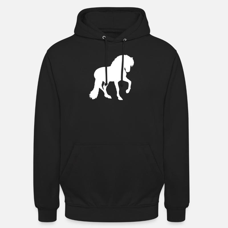 chevaux - Sweat-shirt à capuche unisexe - noir
