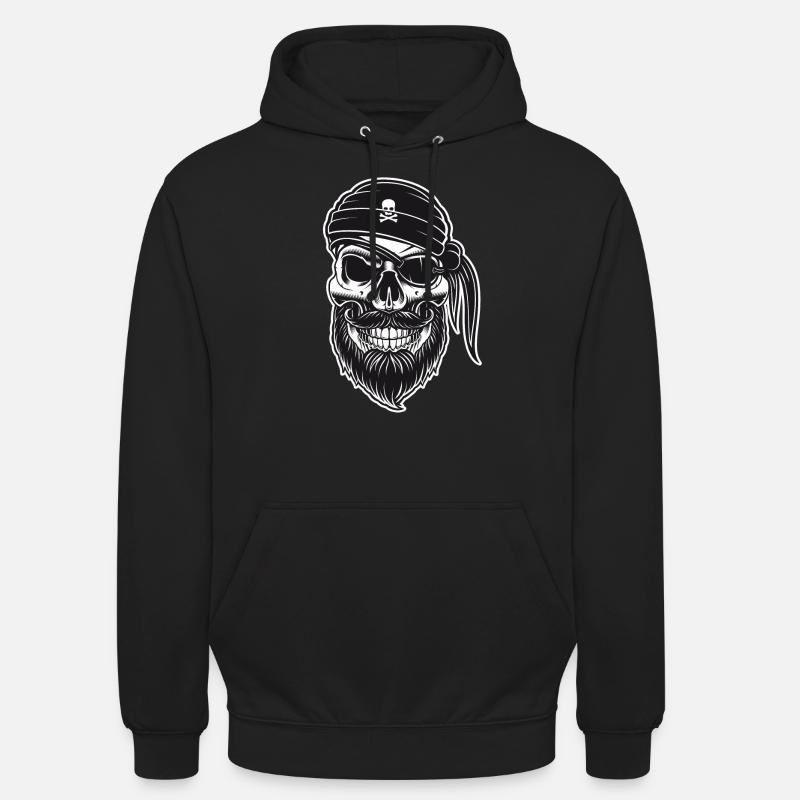 Masque de pirate masque bouche-nez - Sweat-shirt à capuche unisexe - noir