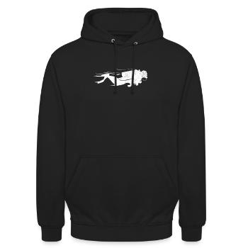 plongée - Sweat-shirt à capuche unisexe - noir - Devant - Alina (178cm) & Michal (187cm)