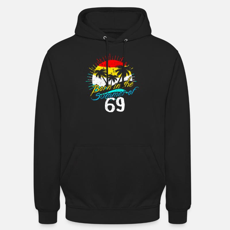 Né à l'été 69 - Sweat-shirt à capuche unisexe - noir