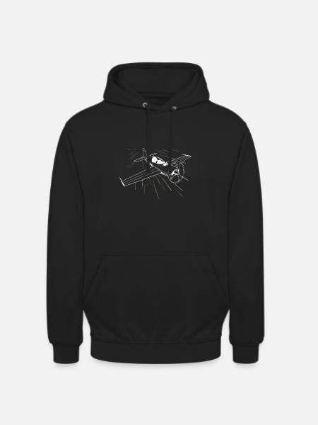 Airplane flying pilot airfield - Unisex Hoodie - black