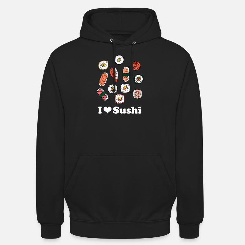J'adore les sushis - Sweat-shirt à capuche unisexe - noir