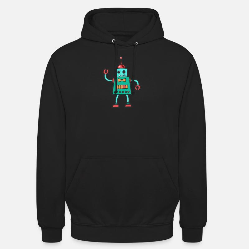 robot - Sweat-shirt à capuche unisexe - noir