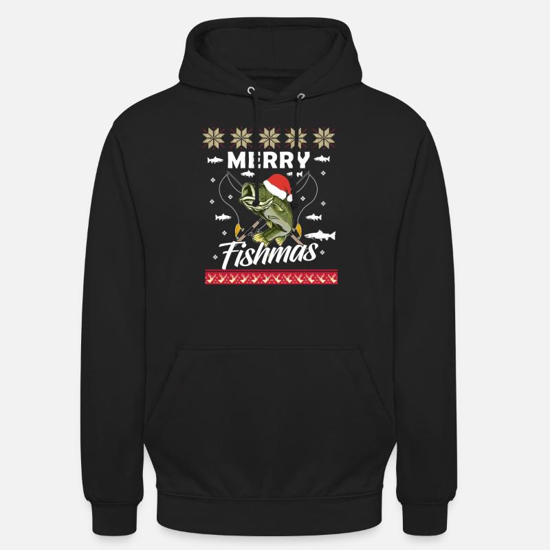 Joyeux Fishmas - Sweat-shirt à capuche unisexe - noir