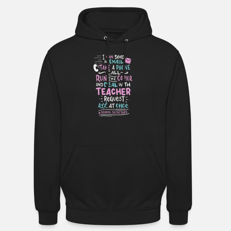 Secrétaire de l’école - Sweat-shirt à capuche unisexe - noir