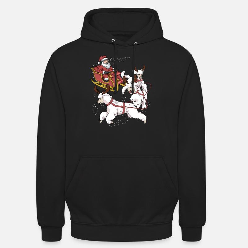 Caniche Noël - Sweat-shirt à capuche unisexe - noir