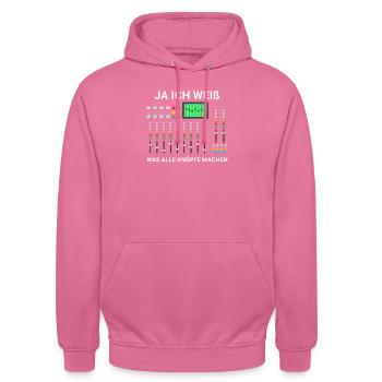 Tontechniker Engineer Mischpult Tontechnik - Unisex Hoodie - Pink - Vorne - Alina (178cm) & Michal (187cm)