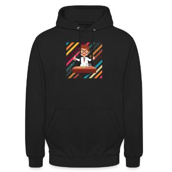 Cadeau de science cool drôle scientifique Vintage Look - Sweat-shirt à capuche unisexe - noir - Devant - Alina (178cm) & Michal (187cm)