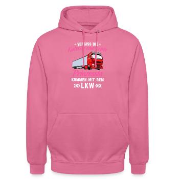 Vergiss die Kutsche Prinzessin LKW - Unisex Hoodie - Pink - Vorne - Alina (178cm) & Michal (187cm)