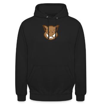 Wildschwein - Unisex Hoodie - Schwarz - Vorne - Alina (178cm) & Michal (187cm)