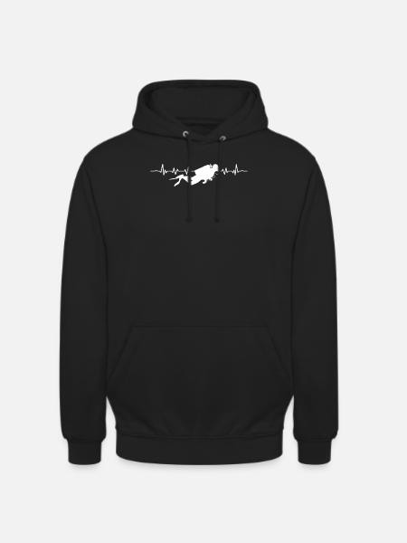Diver diving heartbeat - Unisex Hoodie - black