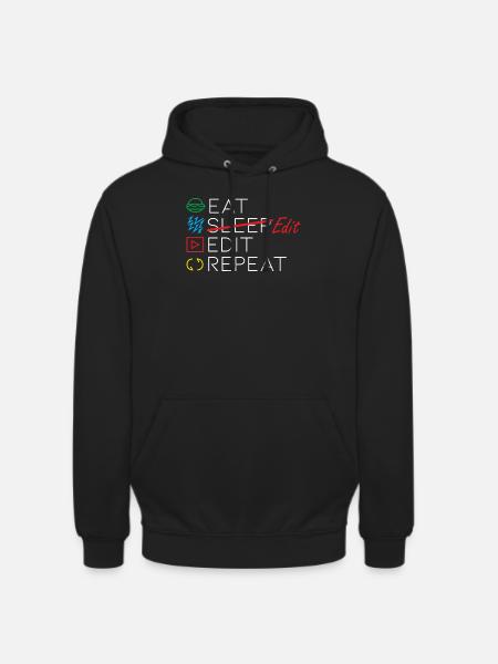 Citation d'un éditeur vidéo - Sweat-shirt à capuche unisexe - noir