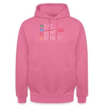 Video Editor Mediengestalter Zitat - Unisex Hoodie - Pink - Vorne - Alina (178cm) & Michal (187cm)