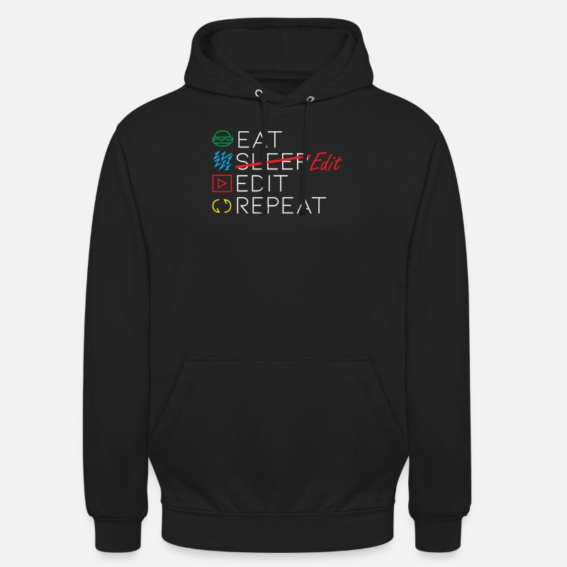 Citation d'un éditeur vidéo - Sweat-shirt à capuche unisexe - noir