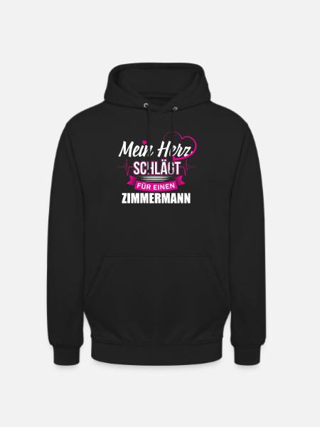 Dachdecker Zimmermann Herz - Unisex Hoodie - Schwarz