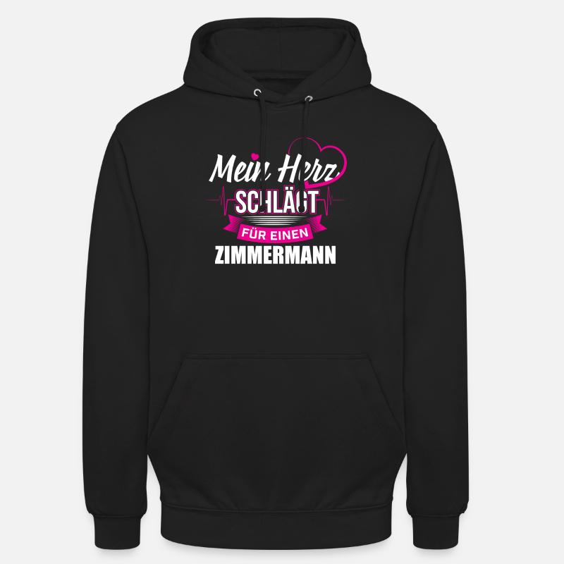 Dachdecker Zimmermann Herz - Unisex Hoodie - Schwarz