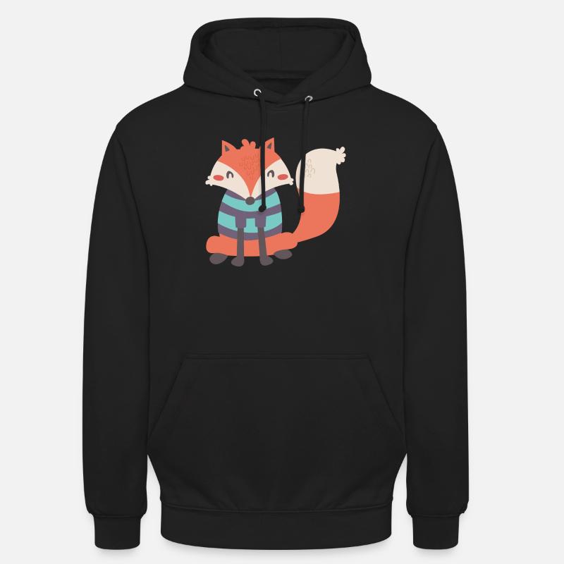 Sweet fox with Ringelpulli - Unisex Hoodie - black