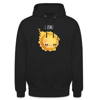 Saying Party Sun Comet Shooting Star Planet All - Unisex Hoodie - black - Front - Alina (178cm) & Michal (187cm)