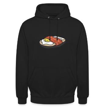 Petit déjeuner au bacon - Sweat-shirt à capuche unisexe - noir - Devant - Alina (178cm) & Michal (187cm)