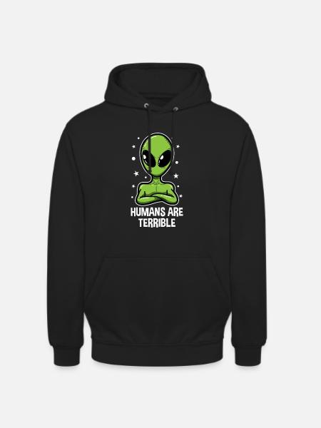 UFO Alien Ausserirdrischer Alienkopf Geschenk - Unisex Hoodie - Schwarz