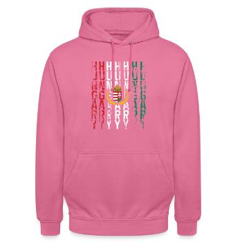 Hongrie - Sweat-shirt à capuche unisexe - rose - Devant - Alina (178cm) & Michal (187cm)