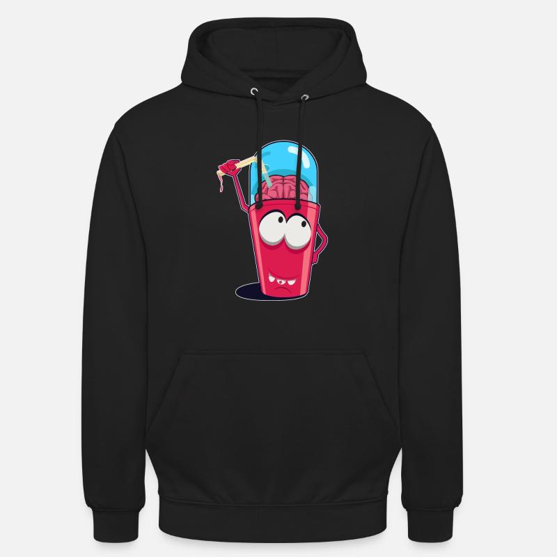 Brain Shake Doodle Art - Sweat-shirt à capuche unisexe - noir