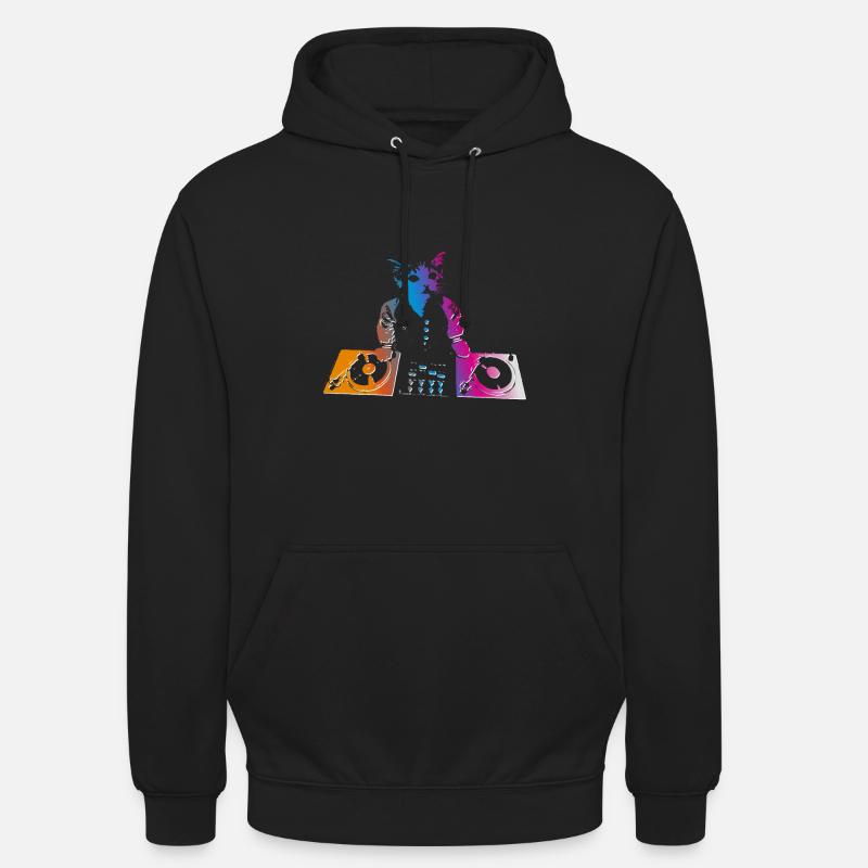 DJ CAT - Sweat-shirt à capuche unisexe - noir