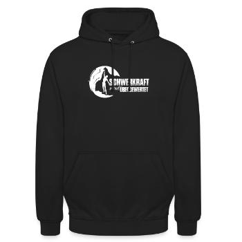 Klettern Schwerkraft überbewertet Geschenk - Unisex Hoodie - Schwarz - Vorne - Alina (178cm) & Michal (187cm)