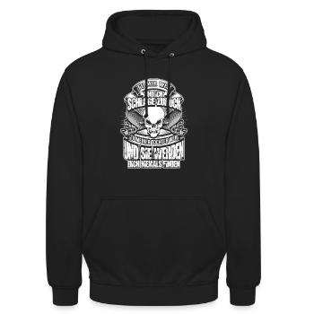Père Ne fais pas de mal à ma fille! cadeau - Sweat-shirt à capuche unisexe - noir - Devant - Alina (178cm) & Michal (187cm)