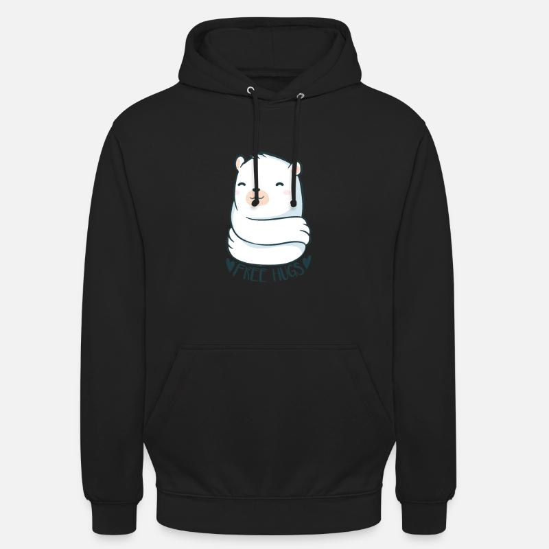 Tshirt mignon oursons - Sweat-shirt à capuche unisexe - noir