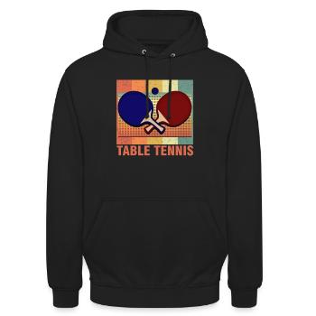tennis de table - Sweat-shirt à capuche unisexe - noir - Devant - Alina (178cm) & Michal (187cm)