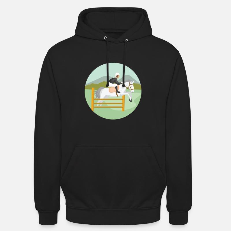 Cheval de saut d'obstacles - Sweat-shirt à capuche unisexe - noir