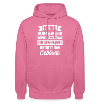 Lkw-Fahrer - Unisex Hoodie - Pink - Vorne - Alina (178cm) & Michal (187cm)