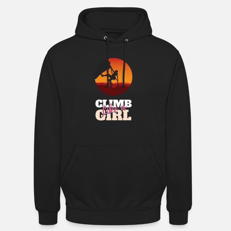 Klettern wie ein Mädchen - Unisex Hoodie - Schwarz