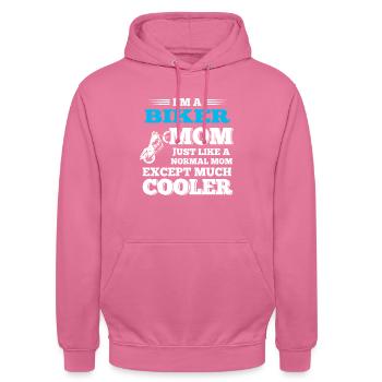 Biker Motorcyclist Motorcycle Girl - Unisex Hoodie - pink - Front - Alina (178cm) & Michal (187cm)