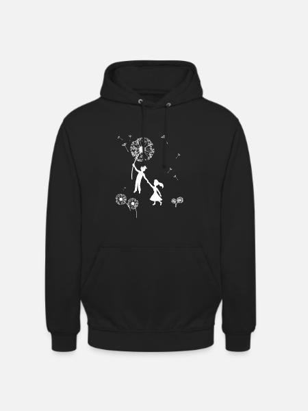 Pusteblume Junge und Mädchen - Unisex Hoodie - Schwarz