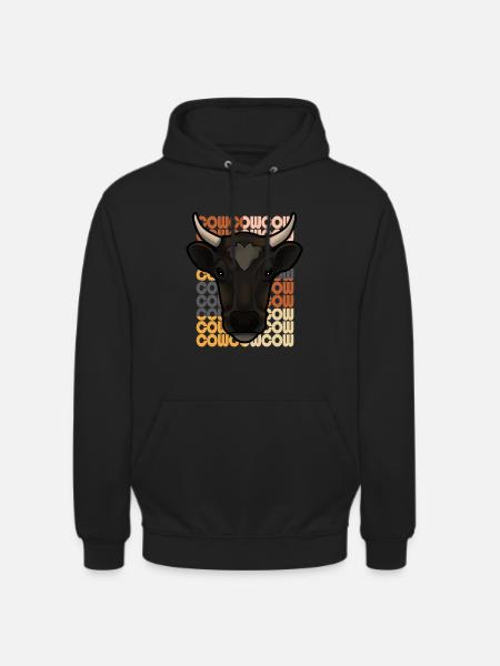 vache - Sweat-shirt à capuche unisexe - noir