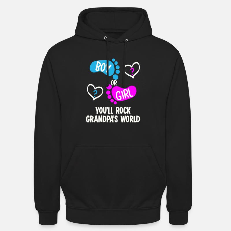 Babyparty Mädchen oder Junge Babyfüße - Unisex Hoodie - Schwarz