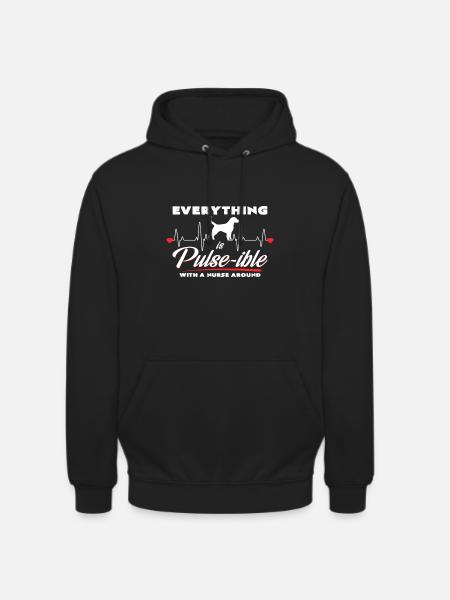 Infirmière Amour Chien - Sweat-shirt à capuche unisexe - noir
