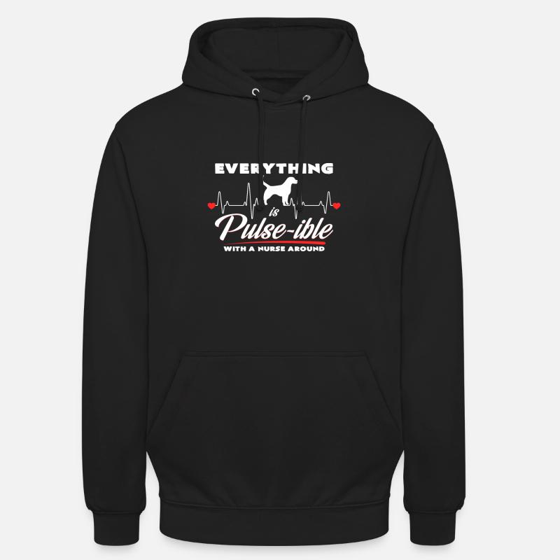 Infirmière Amour Chien - Sweat-shirt à capuche unisexe - noir