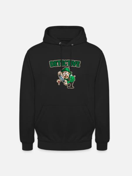 Detective with magnifying glass - Unisex Hoodie - black