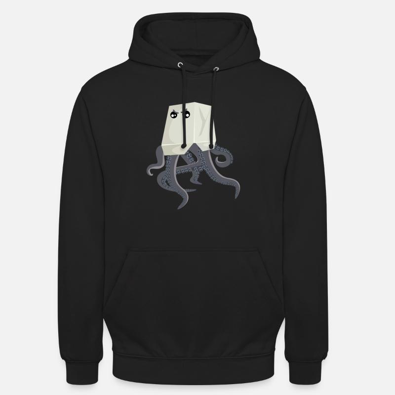 Pieuvre dans une boîte à nouilles asiatique - Sweat-shirt à capuche unisexe - noir