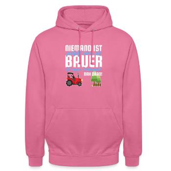 Bauer Landwirt Landwirtschaft Bauernhof Spruch - Unisex Hoodie - Pink - Vorne - Alina (178cm) & Michal (187cm)