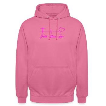 Jesus - Unisex Hoodie - Pink - Vorne - Alina (178cm) & Michal (187cm)