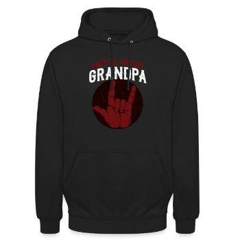 Metall Opa - Unisex Hoodie - Schwarz - Vorne - Alina (178cm) & Michal (187cm)