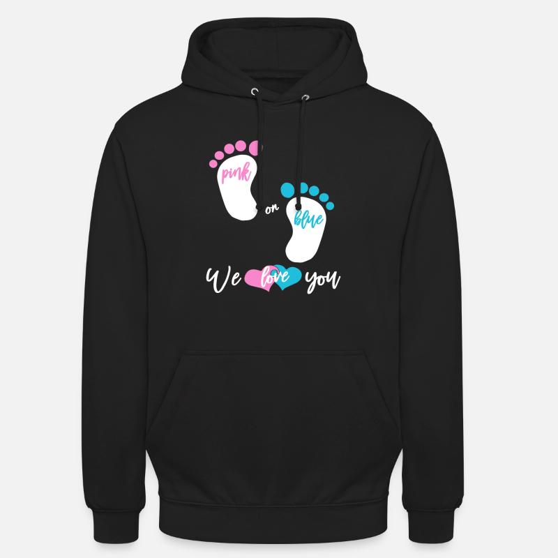 Pink or Blue Mädchen oder Junge Unisex Hoodie