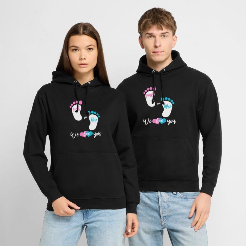 Pink or Blue Mädchen oder Junge Unisex Hoodie