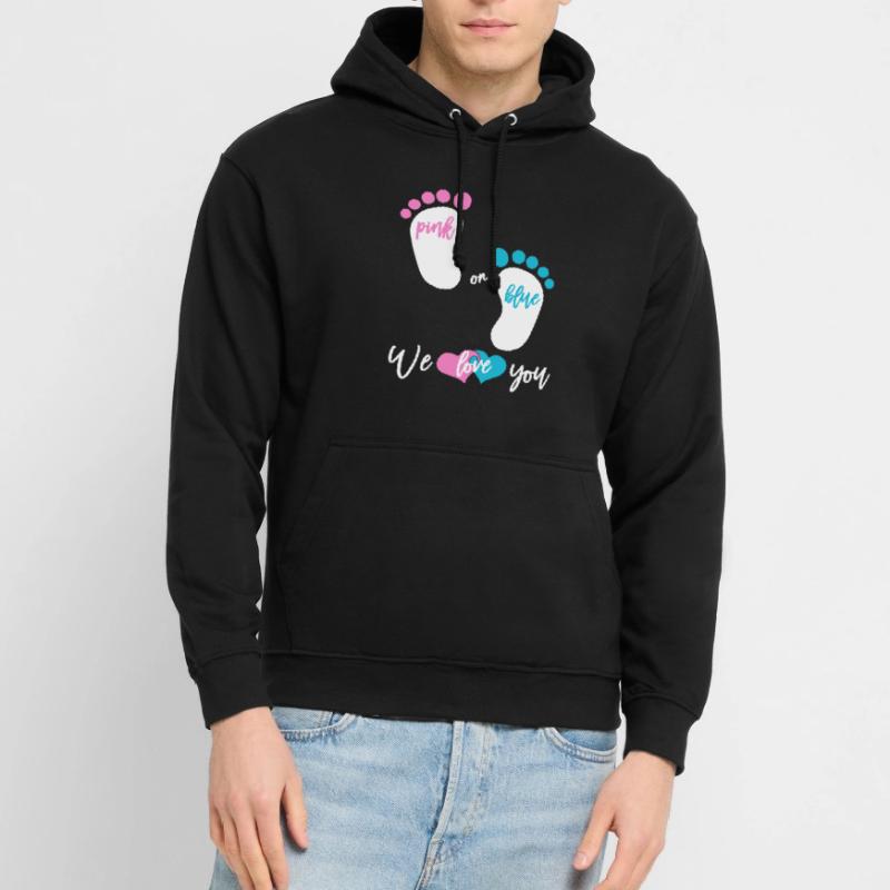 Pink or Blue Mädchen oder Junge Unisex Hoodie