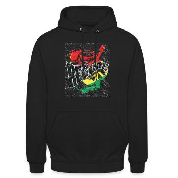 Reggae jamaïcain - Sweat-shirt à capuche unisexe - noir - Devant - Alina (178cm) & Michal (187cm)