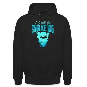 Schnorcheln Taucherflossen Taucher - Unisex Hoodie - Schwarz - Vorne - Alina (178cm) & Michal (187cm)